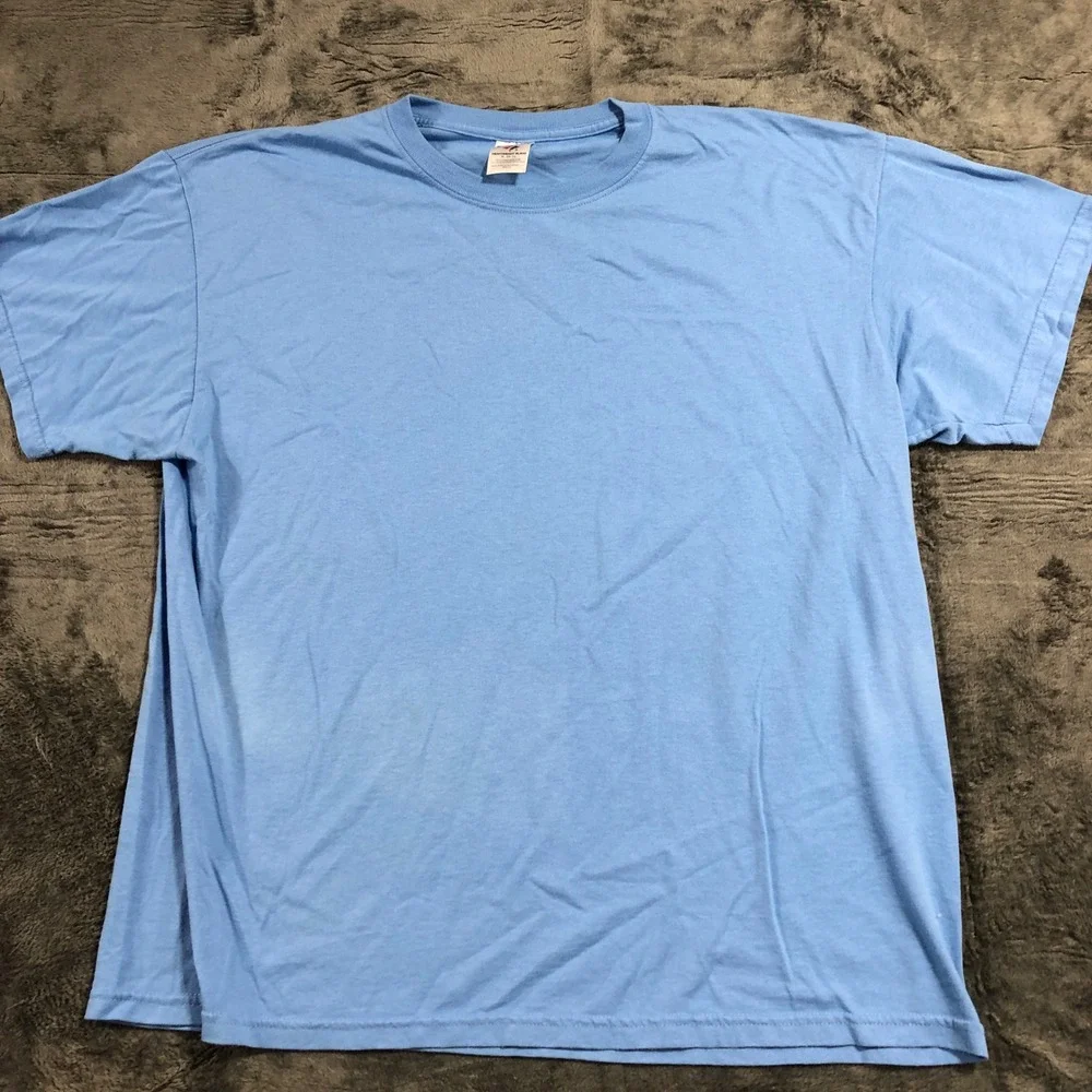 Jerzees T Shirt Mens XL Light‎ Blue Heavyweight Blend Short Sleeve Crewneck 1072